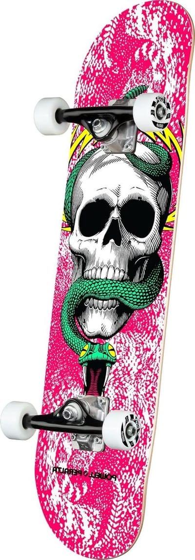Compleet Skateboard - Skatboard Deck - Straat Skaten - Canadees Esdoorn Dek - 7.7 Inch Breed - Roze Schedel