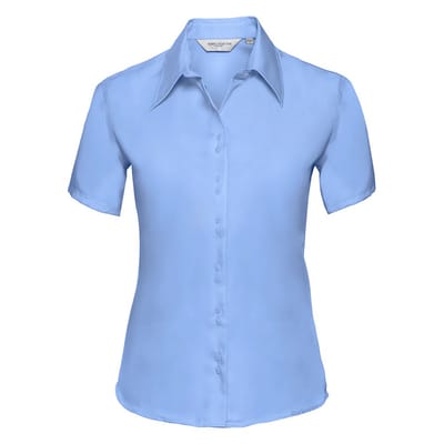 Russell Collection Dames/Dames Ultimate Non-Iron Shirt met Korte Mouwen (Heldere lucht)
