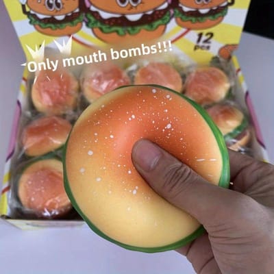 1 STKS Creatief Gesimuleerd Hamburger Squishy Speelgoed, Langzaam Terugspringende Stressbal, Perfect Vakantiegeschenk voor Kinderen Volwassenen lichtgrijze kleur