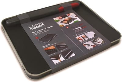 Joseph Joseph Snijplank Giftset - Groot - Met Vleesmes en Vleesvork - Grijs