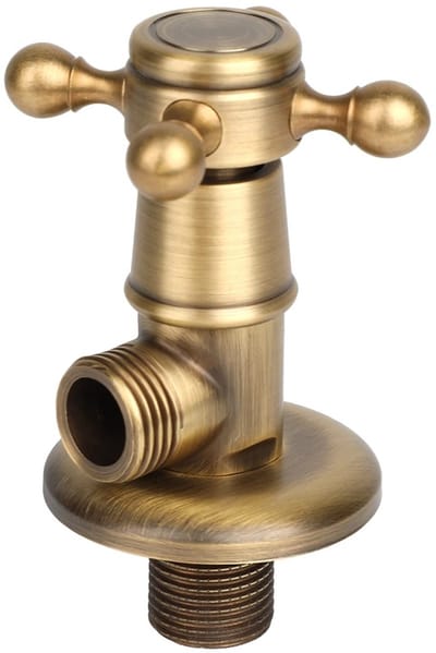 Dailygoods- Hoekafsluiter Antieke Koper - Driehoeksventiel - Gootsteen Afsluitklep - Wandmontage - Duurzaam - Uitstekende Waterdrukcapaciteit