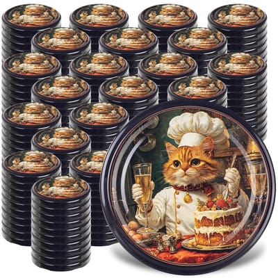 KADAX schroefdeksel fi82 mm, draaidekselset van metaal, vervangende deksels voor inmaakpotten, deksels met 6 snijtanden voor bekers en inmaakpotten (cats, 200 stuks)