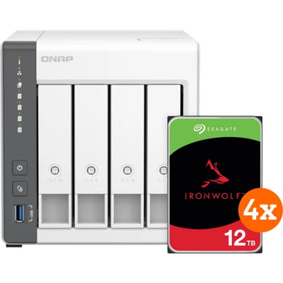 QNAP TS-433-4G + Seagate Ironwolf 12TB 4-Pack