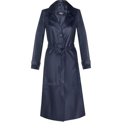 Womens lange lengte stropdas riem trenchcoat-Ongar