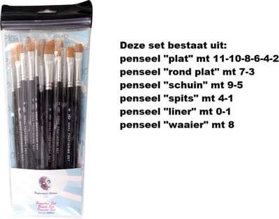 PXP Professional Colours penselen set ass. profigrime - Penselenset - schmink penseel festival thema feest party