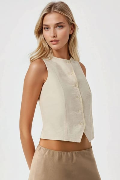Mouwloze Crew Neck Vest