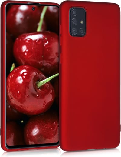 kwmobile telefoonhoesje geschikt voor Samsung Galaxy A71 - Hoesje voor smartphone - Back cover in metallic donkerrood