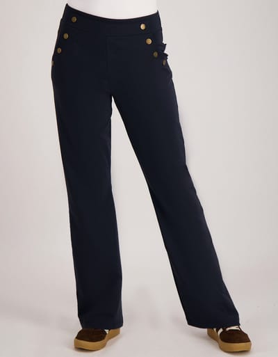 Je m'appelle Travelstof Dames Broek Straight fit Met stretch - Blauw - Maat M