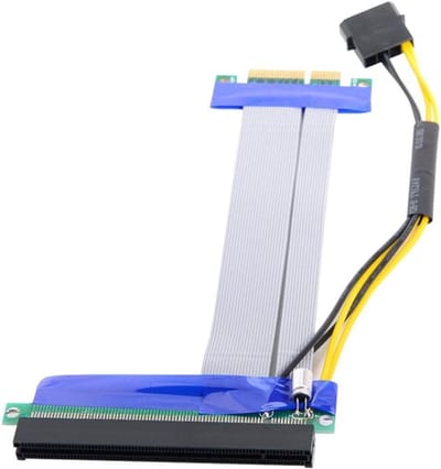 Dailygoods - Dailygoody - PCI-E Express 4X naar 16X Flex Kabel Extender - Riser Card Adapter - 15 cm - Hoogwaardige Verlengkabel - Ondersteunt 4X, 8X, 16X Kaarten