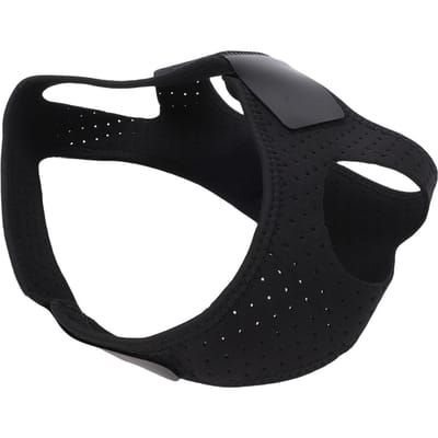 Mentonnière pour dormir Support de mâchoire Anti-ronflement Mentonnière Respirante pour Hommes Femmes black