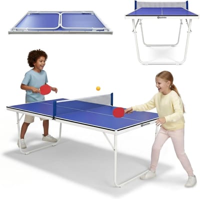 Opvouwbare Tafeltennistafel - Compacte Tafel - Thuis Spelen - Ruimtebesparend Design - 136 x 75 cm - Blauw