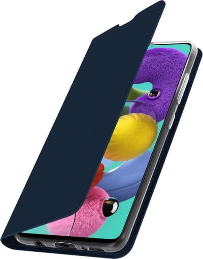 Dux Ducis, Hoesje Geschikt voor Samsung Galaxy A51 Portemonnee met Pasjeshouder en Standfunctie, Nachtblauw