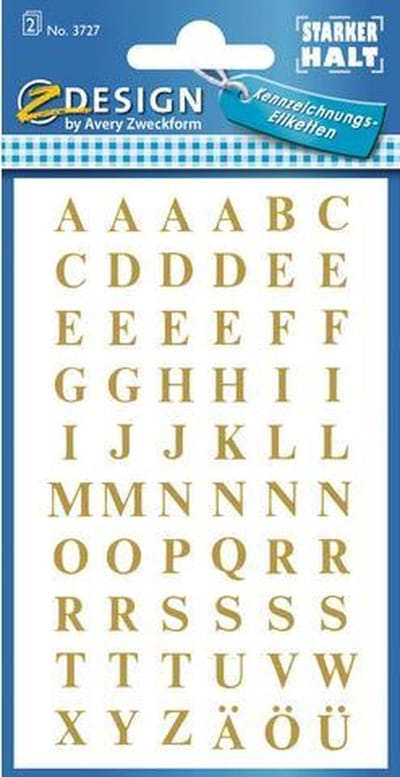 Avery AV-3727 Letteretiket 2 Vel Goud 10 Setjes met 2 Vel