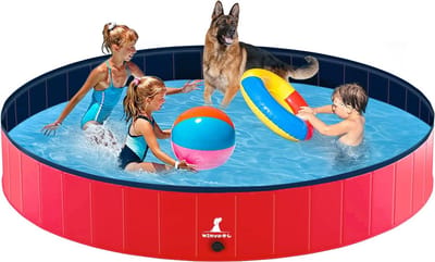 Opvouwbaar hondenzwembad, huisdier, hondenkat, voor binnen en buiten, pvc, antislip, anti-perforatie met versterkte Oxford-muren, duurzame honden om te peddelen (120 x 30 cm)