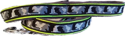 Lijn - 2,5 m - Grijs neon geel camouflage - Gevoerd - Zacht voor de handen - Uitlaat lijn honden - Lijn - Politie lijn - Zeer sterk - Voor sterke rassen