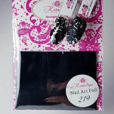 Korneliya Nailart folie - Transfer folie - Nagel Folie Mat CraquelÃ© Zwart 219