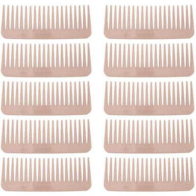 10 stuks Ontklittende Styling Kam van Tarwestro Draagbare Kam met Wijde Tanden voor Thuis Reizen white