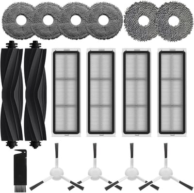 Accessoires gescht voor Dreame L10s Pro Ultra, L10 Prime L10s Pro Gen 2, L10s Plus, 2 x Hoofdborstels, 6 x Dweildoeken, 4 x Filter, 4x Zijborstels, Reserveonderdelen