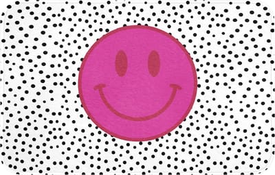 Badmat 80x50 cm - Antislip - Smiley - Roze - Stippen - Badmatten voor badkamer - Badkamermat - Douchemat - Badkamer mat