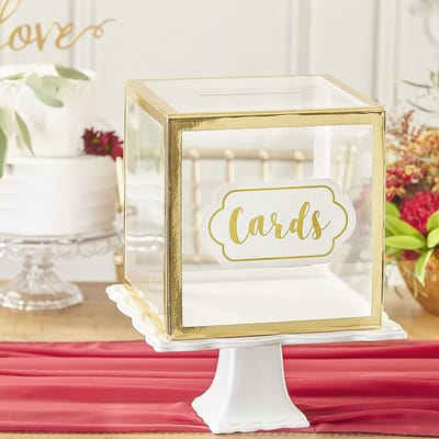 Opvouwbare Acryl Kaartenbox met Gouden Frame