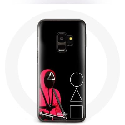 Coque pour Samsung S9 plus Squid Game Masques Triangle carré et Cercle