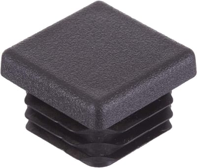 16 stuks – alle maten – vierkante geribbelde eindkappen voor buisvormige poten voor meubels, tafels en stoelen (20 mm, zwart)
