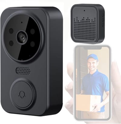 Slimme Deurbel Camera - Visuele Intercom - Veilig Thuis - Nachtzicht Tweewegs Audio - 7.2x4.5cm - Zwart