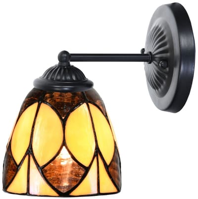 Tiffany wandlamp zwart met Parabola Small - Art Deco Trade