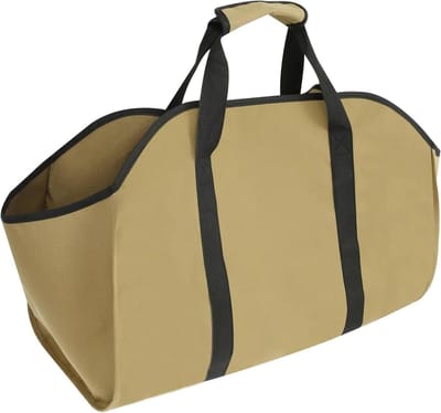 Draagtas Brandhout - Draagtas Haardhout - Vervoer Brandhout - Grote Capaciteit - 60 x 34 x 40 cm - Kaki