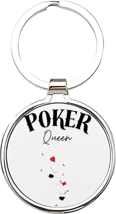 Akyol - Poker queen Sleutelhanger - poker - Poker spelers - Pokeren - gamble - gokken - gokspel - casino - casinospel - kansspel - kaarten - kaartspel - spel - 4 x 7,5 CM