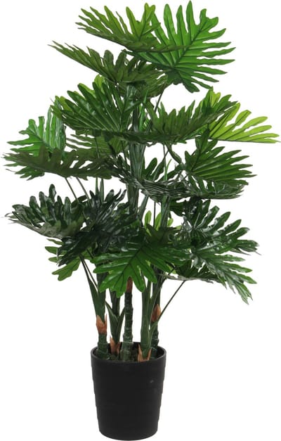 Mica Decorations Grote kunstplant - Philodendron - groen - 120 cm - zwarte pot