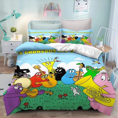 Nieuwe 3D Print Cartoon L-Les & B-Barbapapa Beddengoedset Dubbel Eenpersoons Kingsize Dekbedovertrek Dekbed Kussensloop Jongens Meisjes Volwassenen Slaapkamer 70x133cm 2pcs
