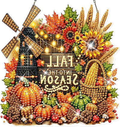 Herfstdecoratie met Diamant Schilderen: DIY Pumpkin Ornament Set voor Volwassenen en Kinderen, Perfect voor Kerst en Creatieve Projecten