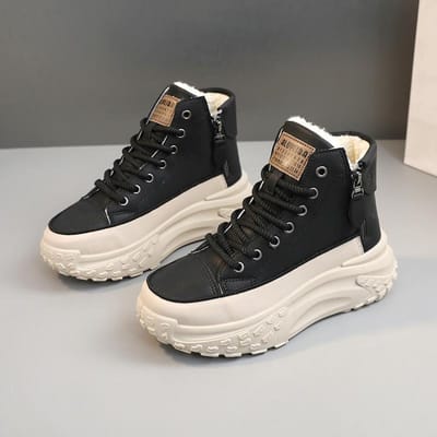 Nieuwe High-top Damesschoenen Winterstijl Pluche Warme Katoenen Schoenen Casual Boardschoenen Sportschoenen voor Studenten 42
