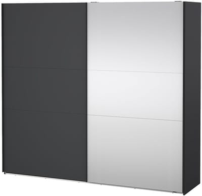 Como schuifdeurkast 2 deuren 245x220cm mat grijs.