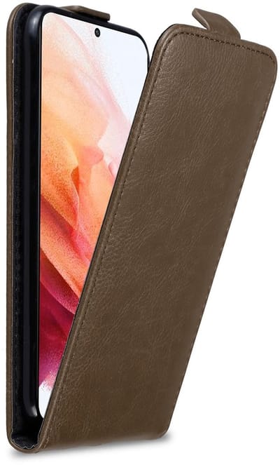 Cadorabo Hoesje geschikt voor Samsung Galaxy S21 5G in KOFFIE BRUIN - Beschermhoes in flip design Case Cover met magnetische sluiting