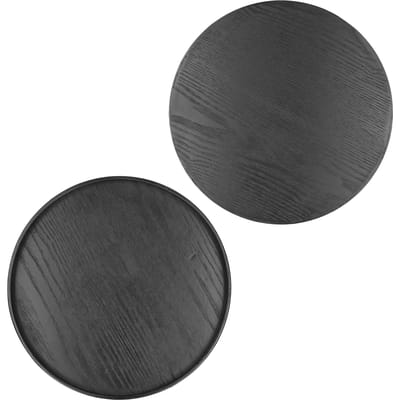 Ronde Houten Voedsel Fruit Serveerblad Serveerschaal voor Thuiskeuken Hotelgebruik Zwart 27cm/10.6in
