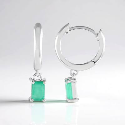 Chique Socoto Emerald zilveren oorbellen