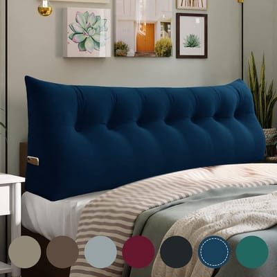 Rugkussen Bed - Hoofdeinde Leeskussen - Ontspannen Lezen - Afneembare Hoes - 200cm Breed - Geel