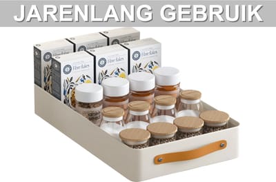 Keukenopbergrek - Voor Keukenkast & Aanrecht - Uittrekbare Lade met Schuifrails - Kasten Organizer - off white-30cm W