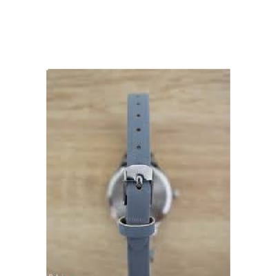 Q&Q QB73J302Y - Horloge - Vrouwen - Dames - Leren band - Rond - Metaal - Grijs - Zilverkleurig - Sprankelend - 3 ATM