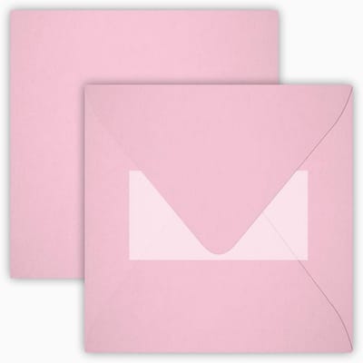 Vierkante Enveloppen - Lichtroze Briefpapier - Feestelijke Post - Zelfklevende Sluiting - 15 x 15 cm - Lichtroze