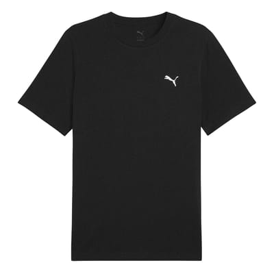 Puma Heren T-shirt met klein logo, normale pasvorm (Poema Zwart)