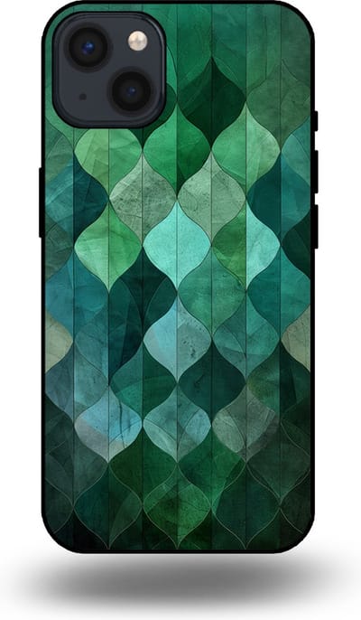 Smartphonica Telefoonhoesje geschikt voor iPhone 13 met groene bladeren opdruk - TPU backcover case green leaf design - Groen geschikt voor iPhone 13