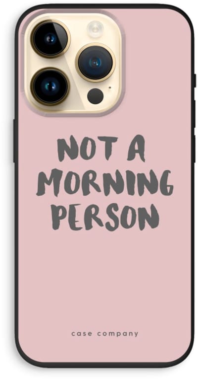Case Company® - Hoesje geschikt voor iPhone 14 Pro hoesje - Morning person - Biologisch Afbreekbaar Telefoonhoesje - Bescherming alle Kanten en Schermrand