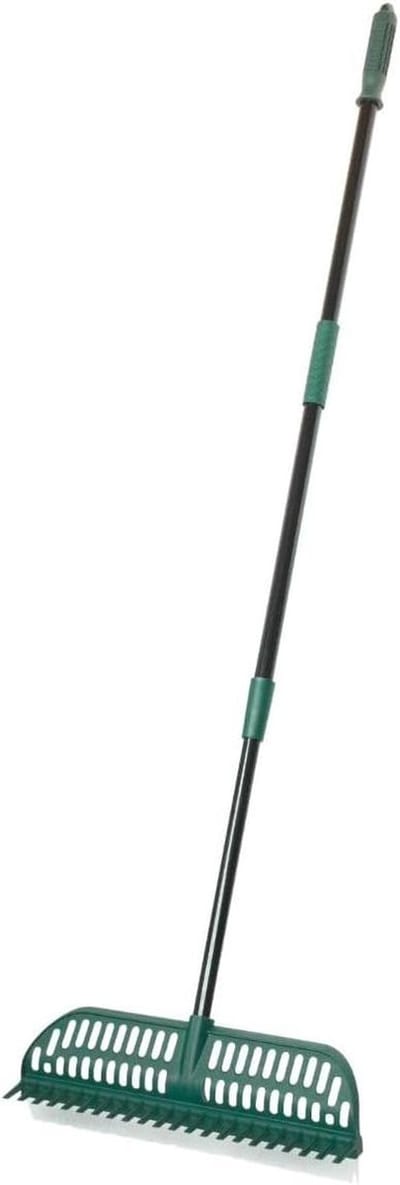 Kunstgras Bezem - Buiten Hark - Gazon Onderhoud - Dubbele Functie Kop - 80 cm - Grijs