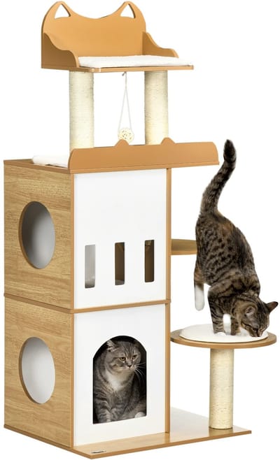 Kattenhuis - Kattenhuis Binnen - Kattenmeubel - Krabpaal - Krab Paal - Kattenhok - Kattenmand - Kattenhuisje - Katten Huisje - Katten Huis - Katten - Kat - Kattenspeelgoed - Katje - Speelgoed - Huisdieren - Huisdier - Kitten