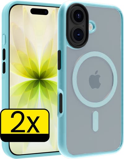 Hoesje - 2 Stuks - Geschikt voor Apple iPhone 17 - Magsafe Compatible - Sterk & Shockproof - Back Cover - Shock Proof Case - Telefoon Hoes - Telefoonhoesjes - Lichtblauw