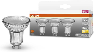 OSRAM LED lamp - Spot GU10 - 3,7W - 350 lumen - warm wit - niet dimbaar - 3 stuks