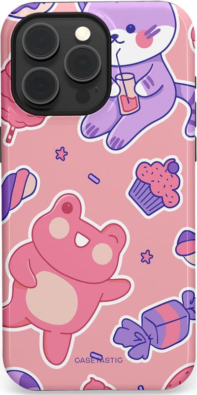 Casetastic hoesje geschikt voor Apple iPhone 15 Pro Max - MagSafe - Dubbellaagse bescherming - Snoepvriendjes - Fashion Case - Lichtroze Lavendel Koraal